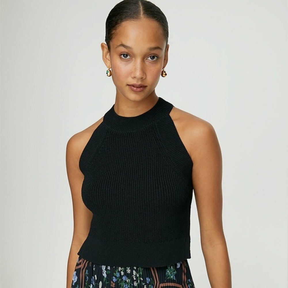 Aritzia Wilfred Crevier Knit Sleeveless Top in black size Small